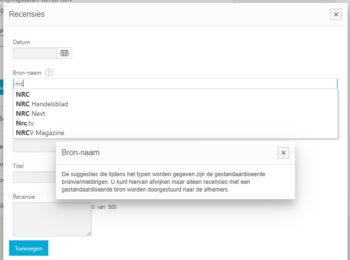 Invoeren recensies bij isbn
