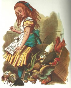 Alice upsetting the juror box, colored