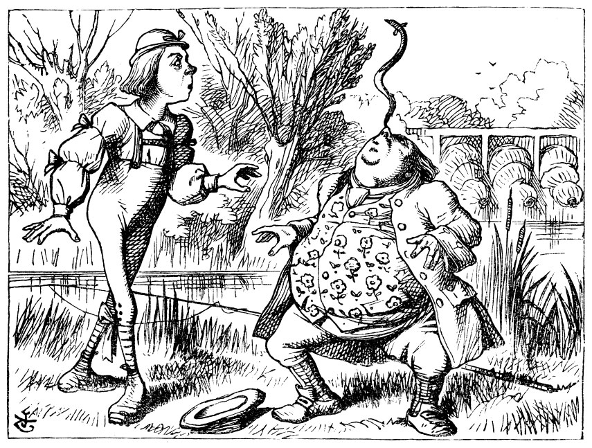 The Pig Baby, from the Lewis Carroll Story Alice in Wonderland,  Illustration by Sir John Tenniel 1871 Stock Photo - Alamy