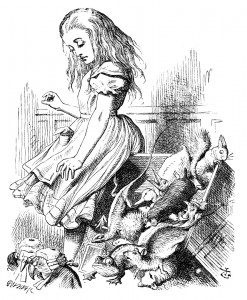 Alice tipping over the jury-box - Chapter 12