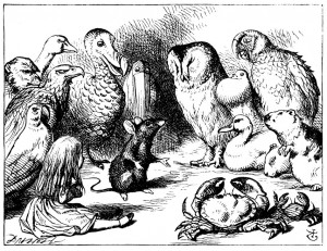 Mouse telling its tale to Alice and creatures - Chapter 3