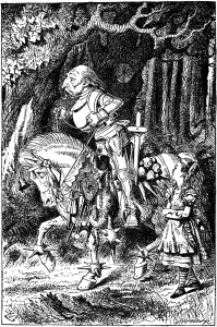 White Knight riding his horse - Frontispiece