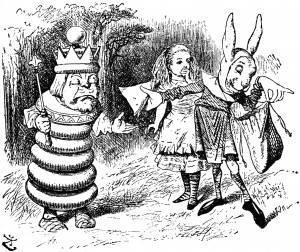 Haigha handing a ham sandwich to the White King - Chapter 7