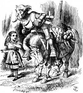 The White Knight being thrown off his horse