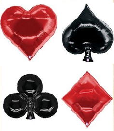 Card suit shaped balloons -  shop