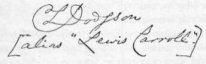 Signature of Charles Lutwidge Dodgson