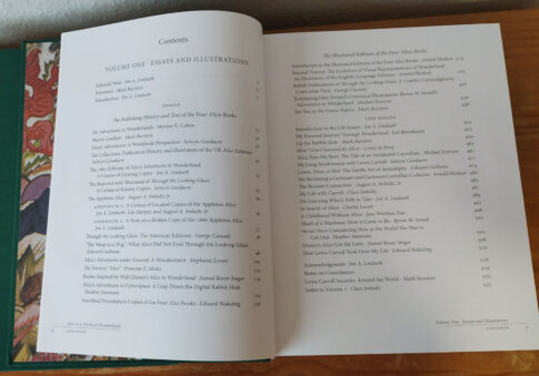The contents of volume 1 of "Alice in a World of Wonderlands: The English Language Editions of the Four Alice Books Published Worldwide"