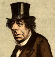 Fragment of a drawing of Disraeli in Vanity Fair