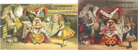Alice meeting the Duchess illustration: "Lize" versus "Nursery Alice"