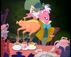 The Mad Hatter pouring tea