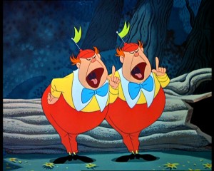 Tweedledum & Tweedledee speaking